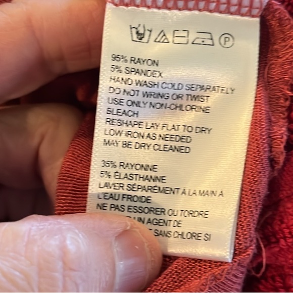 Ecote Tunic Coverup Dress Semisheer Flowy Womens Small Salmon Blush Rust Beach - Picture 7 of 7